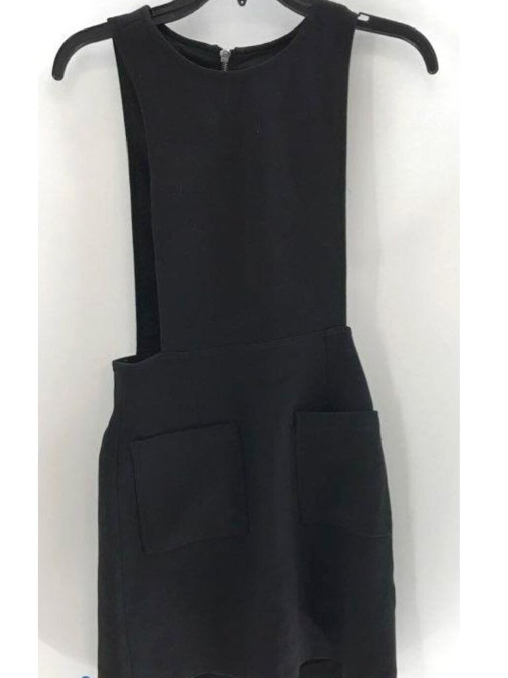 Frank and Oak Black Sleeveless Overall Apron Pinafore Dress Size XS Pockets